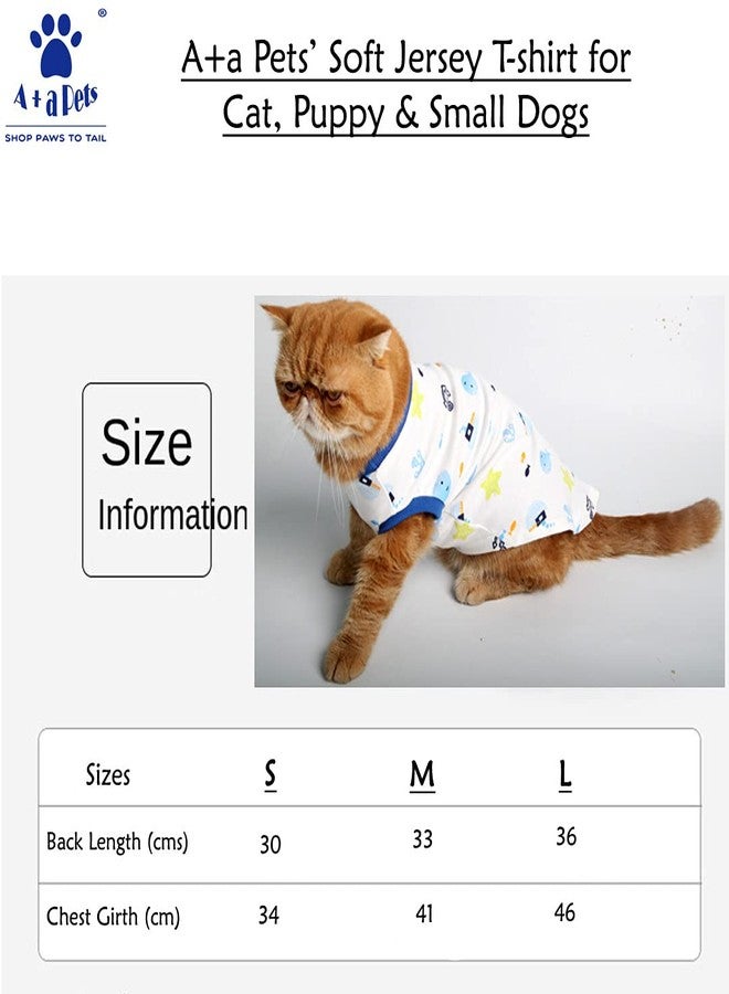 A+a Pets تيشيرتات قطنية ناعمة فاخرة مطبوعة من A+a Pets للقطط والجراء (وردي، مقاس كبير) - Image 3
